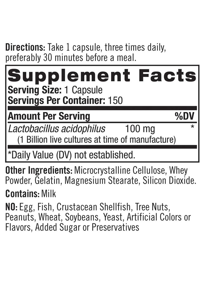 Natrol Acidophilus Probiotic Digestive Health - 100 Capsules - Image 2